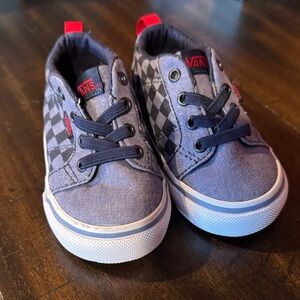 Vans Kids Navy and Gray Checkered Sneakers